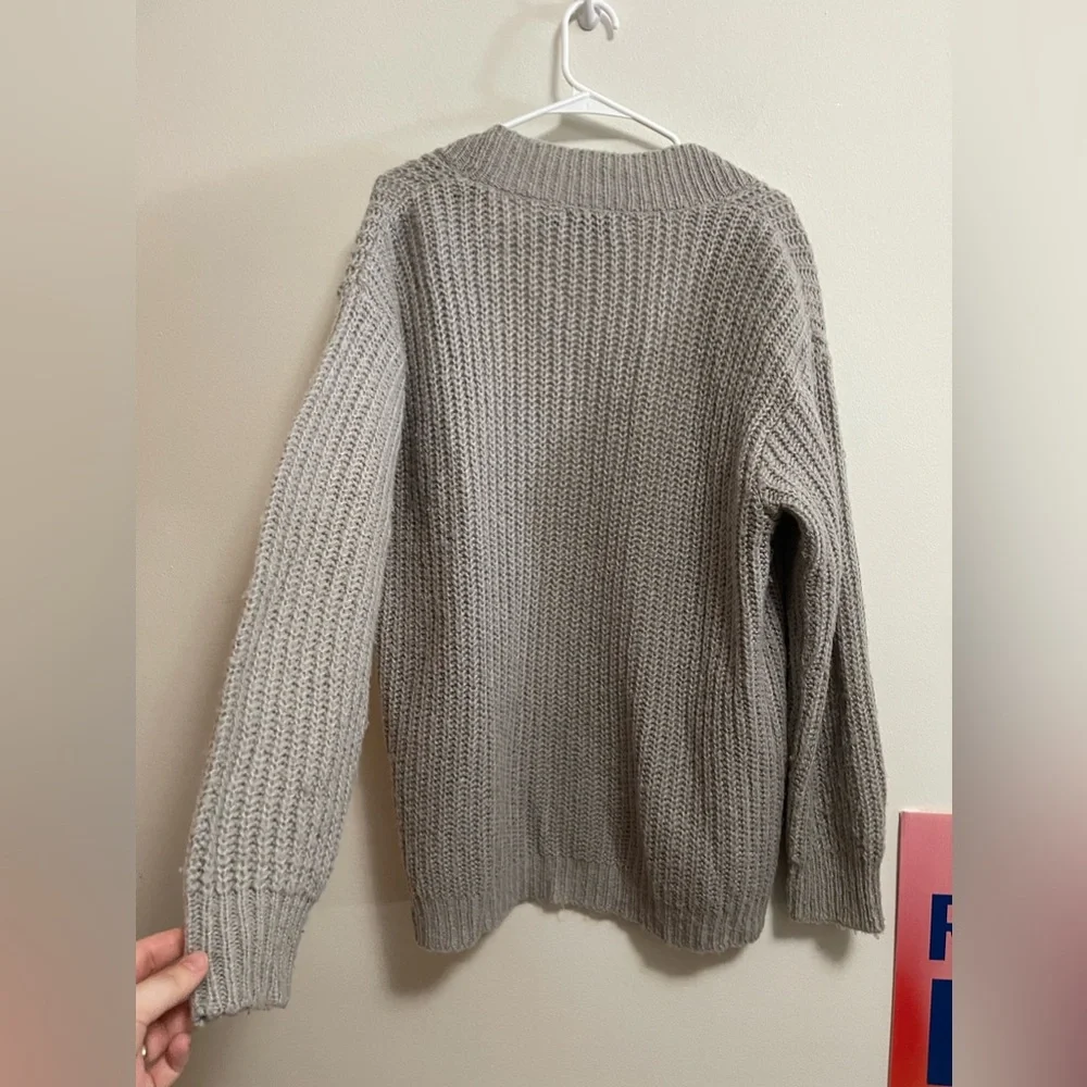 ASOS - Brave Soul London - Women’s Grey Knit Open Front Slouchy Cardigan - SizeS